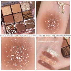 AMY\'S DIARY Dark Brown EyeShadow Palette, Copper Eyeshadow glitter brown matte Shimmer Makeup,Hazel Eyes Eyeshadow Palette,smokey eye eyeshadow palette waterproof Long Lasting