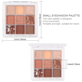 AMY\'S DIARY Dark Brown EyeShadow Palette, Copper Eyeshadow glitter brown matte Shimmer Makeup,Hazel Eyes Eyeshadow Palette,smokey eye eyeshadow palette waterproof Long Lasting