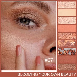 AMY\'S DIARY Dark Brown EyeShadow Palette, Copper Eyeshadow glitter brown matte Shimmer Makeup,Hazel Eyes Eyeshadow Palette,smokey eye eyeshadow palette waterproof Long Lasting