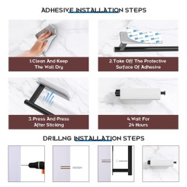 ASTOFLI Paper Towel Holder Under Cabinet No Drilling, Self Adhesive Paper Towel Holder Wall Mount for Kitchen Rack, Under Counter Napin Holder No Drill, RV, 304 Stainless Steel 12 Inch Matte Black ASTOFLI Paper Towel Holder Under Cabinet No Drilling, Self Adhesive Paper Towel Holder Wall Mount for Kitchen Rack, Under Counter Napin Holder No Drill, RV, 304 Stainless Steel 12 Inch Matte Black