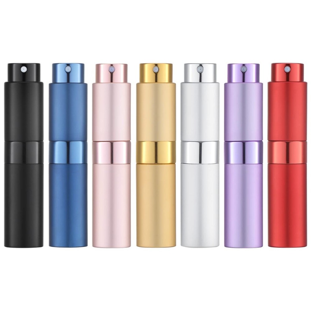 Tekson 7PCS 8ml Travel Perfume Atomizer Refillable, Mini Cologne Spray Bottle Empty, Small Aftershave Sprayer for Liquid Dispenser (Seven Colors) Tekson 7PCS 8ml Travel Perfume Atomizer Refillable, Mini Cologne Spray Bottle Empty, Small Aftershave Sprayer for Liquid Dispenser (Seven Colors)