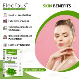 Elecious 100% Natural Neem Powder Margosa, Azadirachta Indica Leaf Powder Ideal for Face Pack and Hair Chemical Free Hair Cleanser for Healthy Hair 200gm Elecious 100% Natural Neem Powder Margosa, Azadirachta Indica Leaf Powder Ideal for Face Pack and Hair Chemical Free Hair Cleanser for Healthy Hair 200gm