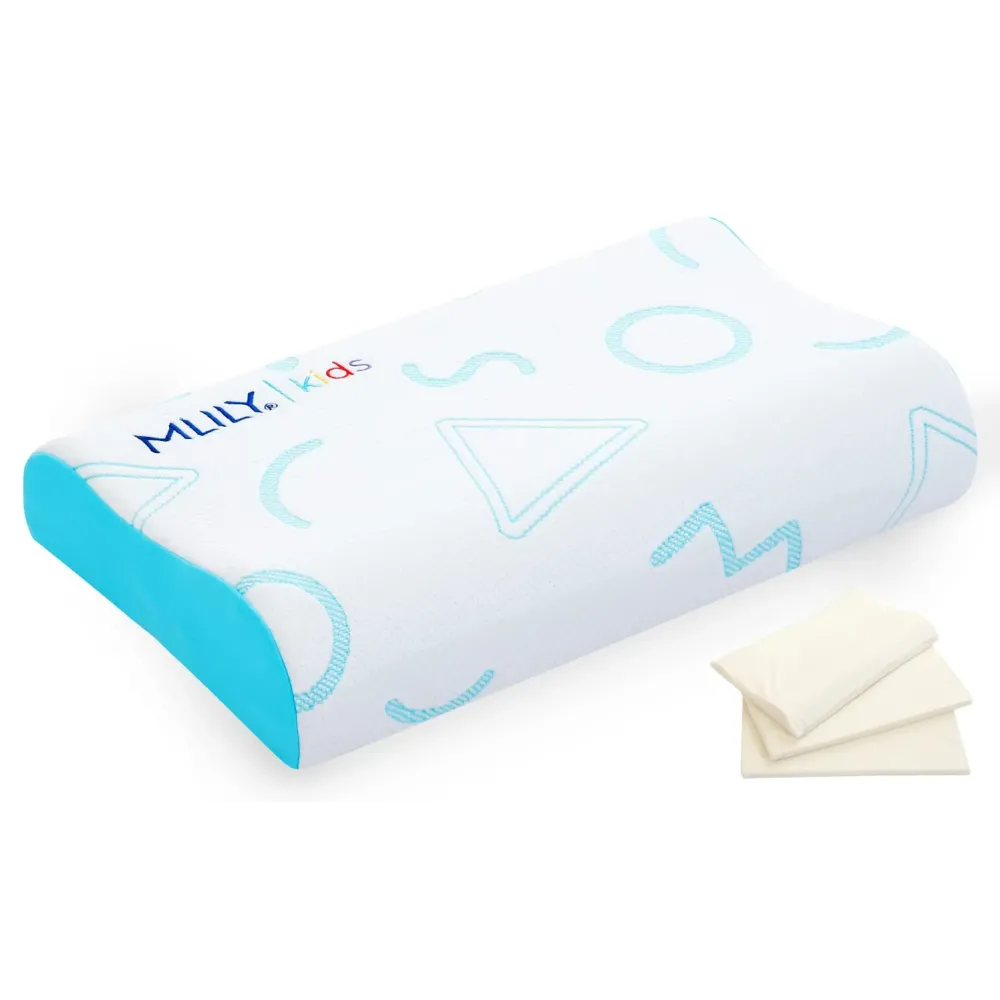 MLILY Kids Pillow for Sleeping, Adjustable Kids Memory Foam Pillow for Bed Set, Breathable and Cooling Pillows for Kids Boy Girl, CertiPUR-US Certified, 12x20 Inch, Blue MLILY Kids Pillow for Sleeping, Adjustable Kids Memory Foam Pillow for Bed Set, Breathable and Cooling Pillows for Kids Boy Girl, CertiPUR-US Certified, 12x20 Inch, Blue