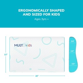 MLILY Kids Pillow for Sleeping, Adjustable Kids Memory Foam Pillow for Bed Set, Breathable and Cooling Pillows for Kids Boy Girl, CertiPUR-US Certified, 12x20 Inch, Blue MLILY Kids Pillow for Sleeping, Adjustable Kids Memory Foam Pillow for Bed Set, Breathable and Cooling Pillows for Kids Boy Girl, CertiPUR-US Certified, 12x20 Inch, Blue