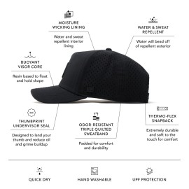 melin Odysea Stacked Hydro, Black, Men\'s Performance Snapback Hats, Water-Resistant Fitted Baseball Caps for Men & Women, Golf, Running, or Workout Hat, Medium-Large, Medium-Large melin Odysea Stacked Hydro, Black, Men\'s Performance Snapback Hats, Water-Resistant Fitted Baseball Caps for Men & Women, Golf, Running, or Workout Hat, Medium-Large, Medium-Large