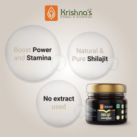 Krishna\'s Herbal & Ayurveda Pure Shilajit/Shilajeet Original Resin Pack of Stamina Booster, Himalayan Sudh Shilajit -30 gm