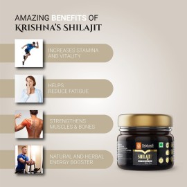 Krishna\'s Herbal & Ayurveda Pure Shilajit/Shilajeet Original Resin Pack of Stamina Booster, Himalayan Sudh Shilajit -30 gm
