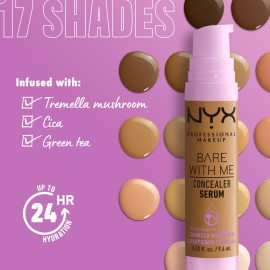 NYX PROFESSIONAL MAKEUP Bare With Me Concealer Serum, Concealer Makeup For Up To 24Hr Hydration - Beige NYX PROFESSIONAL MAKEUP Bare With Me Concealer Serum, Concealer Makeup For Up To 24Hr Hydration - Beige