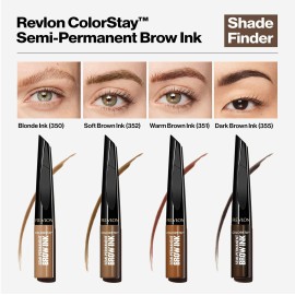 Revlon ColorStay 5-in-1 Semi-Permanent Brow Ink with Spoolie Brush, Waterproof, Transfer-Proof, Eyebrow Makeup, Easy to Remove, 350 Blonde Ink, 0.09 fl oz Revlon ColorStay 5-in-1 Semi-Permanent Brow Ink with Spoolie Brush, Waterproof, Transfer-Proof, Eyebrow Makeup, Easy to Remove, 350 Blonde Ink, 0.09 fl oz