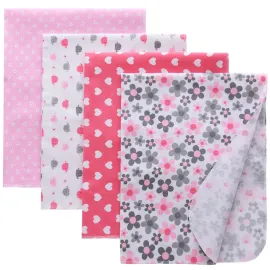 Gina Era Flannel Receiving Blankets, Baby Swaddle Blankets 100% Cotton 4 Pcs One Size 30 X 30 Inch for Baby Boy or Baby Girl (Style11) Gina Era Flannel Receiving Blankets, Baby Swaddle Blankets 100% Cotton 4 Pcs One Size 30 X 30 Inch for Baby Boy or Baby Girl (Style11)