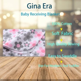 Gina Era Flannel Receiving Blankets, Baby Swaddle Blankets 100% Cotton 4 Pcs One Size 30 X 30 Inch for Baby Boy or Baby Girl (Style11) Gina Era Flannel Receiving Blankets, Baby Swaddle Blankets 100% Cotton 4 Pcs One Size 30 X 30 Inch for Baby Boy or Baby Girl (Style11)