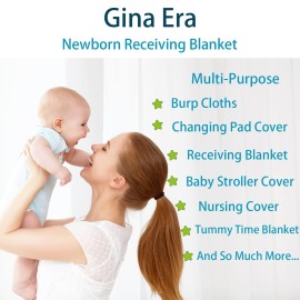 Gina Era Flannel Receiving Blankets, Baby Swaddle Blankets 100% Cotton 4 Pcs One Size 30 X 30 Inch for Baby Boy or Baby Girl (Style11) Gina Era Flannel Receiving Blankets, Baby Swaddle Blankets 100% Cotton 4 Pcs One Size 30 X 30 Inch for Baby Boy or Baby Girl (Style11)
