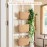TeoKJ Over the Door Hanging Basket, 3-Tier Woven Cotton Wall-Mounted Storage Organizer Bag Decorative Hanging Nursery Baskets - Jute