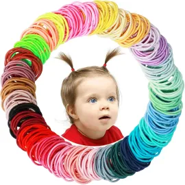 400PCS Multicolor Hair Ties, No Crease Elastic Pon..