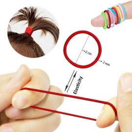 400PCS Multicolor Hair Ties, No Crease Elastic Ponytail Holders, 2CM Finger Hair Accessories for Girls