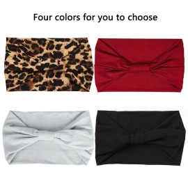 XTREND 4 Packs Wide Headband Fashion Headscarf Bohemian Style Elastic Knotted Non-slip Headband Suitable For Black Women Outdoor Yoga Sports Printed Hair Accessories XTREND 4 Packs Wide Headband Fashion Headscarf Bohemian Style Elastic Knotted Non-slip Headband Suitable For Black Women Outdoor Yoga Sports Printed Hair Accessories