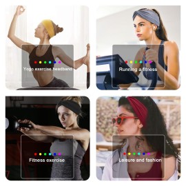 XTREND 4 Packs Wide Headband Fashion Headscarf Bohemian Style Elastic Knotted Non-slip Headband Suitable For Black Women Outdoor Yoga Sports Printed Hair Accessories XTREND 4 Packs Wide Headband Fashion Headscarf Bohemian Style Elastic Knotted Non-slip Headband Suitable For Black Women Outdoor Yoga Sports Printed Hair Accessories