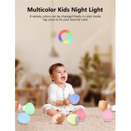 MediAcous Night Light for Kids, Egg Light for Nursery, 7 Colors Changing & Stepless Dimming, Soft Silicone Touch Night Lamp with 1 Hour Timer, Rechargeable Nursery Night for Breastfeeding MediAcous Night Light for Kids, Egg Light for Nursery, 7 Colors Changing & Stepless Dimming, Soft Silicone Touch Night Lamp with 1 Hour Timer, Rechargeable Nursery Night for Breastfeeding