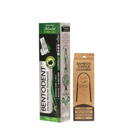 BENTODENT Teeth Whitening Bentonite Clay & Activated Organic Charcoal Toothpaste & Scraper - Detox,Tea Tree, Fluoride Free Adult, Vegan, Travel 3.52 oz BENTODENT Teeth Whitening Bentonite Clay & Activated Organic Charcoal Toothpaste & Scraper - Detox,Tea Tree, Fluoride Free Adult, Vegan, Travel 3.52 oz