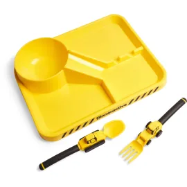 Dinneractive Dining Set for Kids - 3 Piece Construction Themed Toddler Utensils & Toddler Plates - Toddler Forks and Spoons - Kid Plate set Dinneractive Dining Set for Kids - 3 Piece Construction Themed Toddler Utensils & Toddler Plates - Toddler Forks and Spoons - Kid Plate set