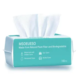 MSOEUESO Soft Dry Wipes Cotton Facial Tissues, 100 Count Disposable Face Towel, Cotton Clean Towels for Sensitive Skin, Facial Cleansing, Makeup Removing, Surface Cleaning MSOEUESO Soft Dry Wipes Cotton Facial Tissues, 100 Count Disposable Face Towel, Cotton Clean Towels for Sensitive Skin, Facial Cleansing, Makeup Removing, Surface Cleaning