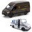 KiNSMART - UPS Mercedes-Benz Sprinter + United States Postal Mail Truck Grumman LLV 5 Inch Die Cast Metal Model Toy Van & Trucks SetOf2