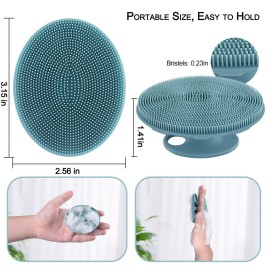 INNERNEED Silicone Face Scrubber, Exfoliating Brush Manual Handheld Facial Cleansing Brush Blackhead Remover, Food-Grade Soft Bristles (Dark Green+Pink) INNERNEED Silicone Face Scrubber, Exfoliating Brush Manual Handheld Facial Cleansing Brush Blackhead Remover, Food-Grade Soft Bristles (Dark Green+Pink)