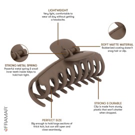 FRAMAR Extra Large Claw Clips For Thick Hair - Hair Claws Pack, Large Hair Clips For Thick Hair, Claw Clip Pack, Hairclips, Hairclips. For Women, Ganchos Para El Cabello - Non Slip Matte Finish FRAMAR Extra Large Claw Clips For Thick Hair - Hair Claws Pack, Large Hair Clips For Thick Hair, Claw Clip Pack, Hairclips, Hairclips. For Women, Ganchos Para El Cabello - Non Slip Matte Finish