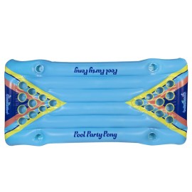 PoolCandy Inflatable Pool Party Pong; an Easy Set up Pool, Lake or Beach Pong Game. Perfect for Your Next BBQ, Pool or Beach Party.