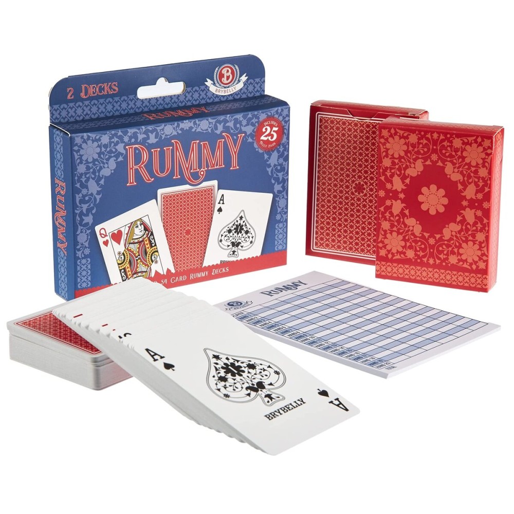 Rummy Card Game Kit - Classic Family Melding Game for 2-6 Players - Two Plastic-Coated Poker-Size, Standard Index Decks of 54 Cards + 25 Tear-Away Score Pads + Full Instructions for Gin Rummy Rummy Card Game Kit - Classic Family Melding Game for 2-6 Players - Two Plastic-Coated Poker-Size, Standard Index Decks of 54 Cards + 25 Tear-Away Score Pads + Full Instructions for Gin Rummy