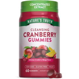 Nature\'s Truth Cranberry Gummies | 60 Count | Vegan, Non-GMO & Gluten Free Supplement | Cranberry Mango Flavor Nature\'s Truth Cranberry Gummies | 60 Count | Vegan, Non-GMO & Gluten Free Supplement | Cranberry Mango Flavor
