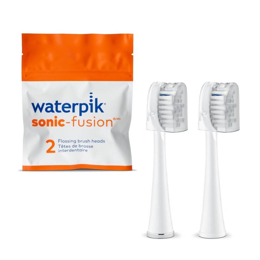 Waterpik Genuine Full Size Replacement Brush Heads With Covers for Sonic-Fusion Flossing Toothbrush SFFB-2EW, 2 Count White Waterpik Genuine Full Size Replacement Brush Heads With Covers for Sonic-Fusion Flossing Toothbrush SFFB-2EW, 2 Count White