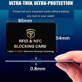 SaiTech IT 5 Pack RFID Blocking Card, One Card Protects Entire Wallet Purse, NFC Contactless Bank Debit Credit Card Protector ID ATM Guard Card Blocker-(Black) SaiTech IT 5 Pack RFID Blocking Card, One Card Protects Entire Wallet Purse, NFC Contactless Bank Debit Credit Card Protector ID ATM Guard Card Blocker-(Black)