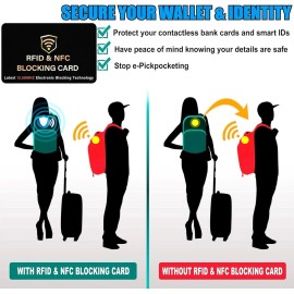 SaiTech IT 5 Pack RFID Blocking Card, One Card Protects Entire Wallet Purse, NFC Contactless Bank Debit Credit Card Protector ID ATM Guard Card Blocker-(Black) SaiTech IT 5 Pack RFID Blocking Card, One Card Protects Entire Wallet Purse, NFC Contactless Bank Debit Credit Card Protector ID ATM Guard Card Blocker-(Black)