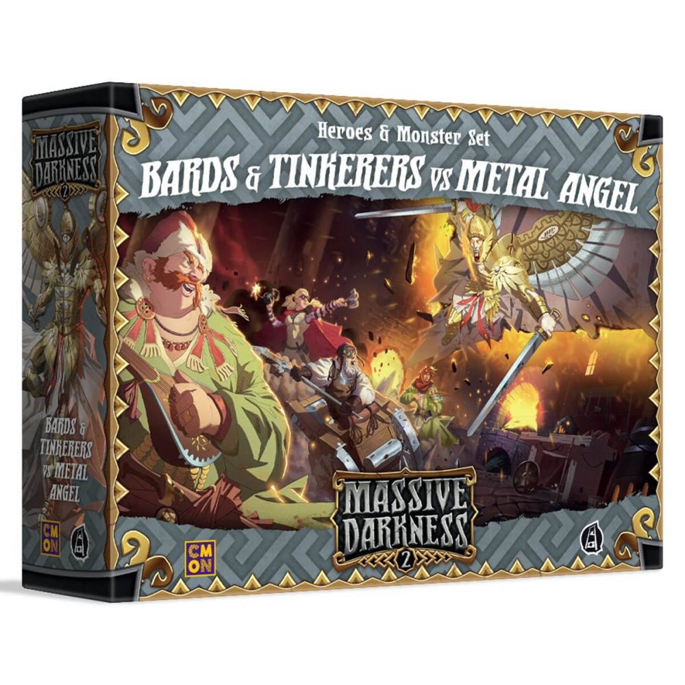 Massive Darkness 2 Bards and Tinkerers Vs. Metal Angel Heroes and Monsters Expansion | Cooperative Strategy Game for Adults and Teens | Ages 14+ | 1-6 Players | Avg. Playtime 60 Mins | Made by CMON