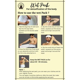 Manushya Life Wet Pack | Satvic Lifestyle | Cotton Patti | Body Detox | Place on Head, Neck, Abdomen | Pain relief | Cloth bag & Manual Included | Pack of 1 Manushya Life Wet Pack | Satvic Lifestyle | Cotton Patti | Body Detox | Place on Head, Neck, Abdomen | Pain relief | Cloth bag & Manual Included | Pack of 1