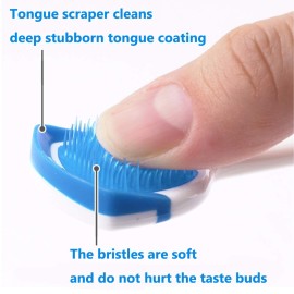 Tongue Brush, Tongue Scraper, Tongue Cleaner Helps Fight Bad Breath, 3 Tongue Scrapers, 3 Pack (Blue & Orange & Red) Tongue Brush, Tongue Scraper, Tongue Cleaner Helps Fight Bad Breath, 3 Tongue Scrapers, 3 Pack (Blue & Orange & Red)