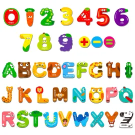 Magnetic Uppercase Letters and Numbers, Educational Learning Tool for Kids Word Recognition 39 Pieces Magnets Include 26 Colorful Alphabet Letters, 10 Numbers and 3 Symbols,Toddlers 3 4 5 Years Old
