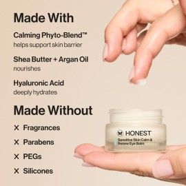 Honest Beauty Sensitive Skin Calm + Renew Eye Balm | Moisturizing + Firming | Hypoallergenic, Fragrance Free, Vegan | 0.5 oz Honest Beauty Sensitive Skin Calm + Renew Eye Balm | Moisturizing + Firming | Hypoallergenic, Fragrance Free, Vegan | 0.5 oz