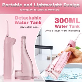 TOVENDOR Electric Water Dental Flosser Teeth Pick, Cordless Flossers Oral Irrigator IPX7 Waterproof 300ML Rechargeable Travel Water Teeth Cleaner with 5 Tips for Home Braces Care Gums Deep Cleaning TOVENDOR Electric Water Dental Flosser Teeth Pick, Cordless Flossers Oral Irrigator IPX7 Waterproof 300ML Rechargeable Travel Water Teeth Cleaner with 5 Tips for Home Braces Care Gums Deep Cleaning