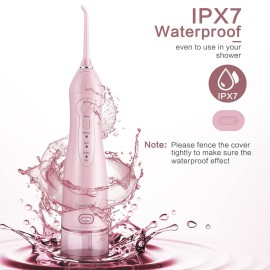 TOVENDOR Electric Water Dental Flosser Teeth Pick, Cordless Flossers Oral Irrigator IPX7 Waterproof 300ML Rechargeable Travel Water Teeth Cleaner with 5 Tips for Home Braces Care Gums Deep Cleaning TOVENDOR Electric Water Dental Flosser Teeth Pick, Cordless Flossers Oral Irrigator IPX7 Waterproof 300ML Rechargeable Travel Water Teeth Cleaner with 5 Tips for Home Braces Care Gums Deep Cleaning