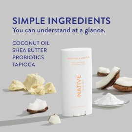 Native Deodorant | Natural Deodorant Seasonal Scents for Women and Men, Aluminum Free with Baking Soda, Probiotics, Coconut Oil and Shea Butter | Sweet Peach & Nectar Native Deodorant | Natural Deodorant Seasonal Scents for Women and Men, Aluminum Free with Baking Soda, Probiotics, Coconut Oil and Shea Butter | Sweet Peach & Nectar