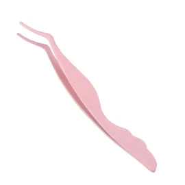 Pretty memory Eyelash Applicator Tool DIY False Curved Eyelash Extension Tweezer for Volume Lashes Application and Removal, Pink