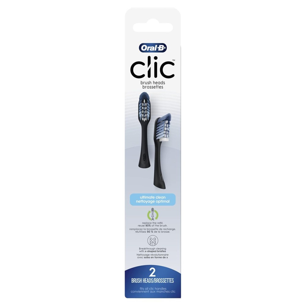 Oral-B Clic Toothbrush Ultimate Clean Replacement Brush Heads, Black, 2 Count Oral-B Clic Toothbrush Ultimate Clean Replacement Brush Heads, Black, 2 Count