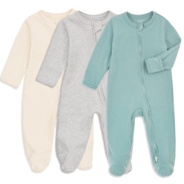Aablexema Baby Footie Pajamas with Mitten Cuffs, D..