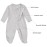 Aablexema Baby Footie Pajamas with Mitten Cuffs, Double Zipper Infant Cotton clothes Sleeper Pjs, Footed Sleep Play (0-3m, Ivory & Grey & Blue)