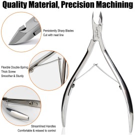 LePinko Professional Cuticle Trimmer kit, Super Sharp Dead Skin Clipper, Labor-saving Cuticula Remover for Fingernail Toenail, Manicure Pedicure Tool for Women Men, Home Salon Use, 7mm Jaw