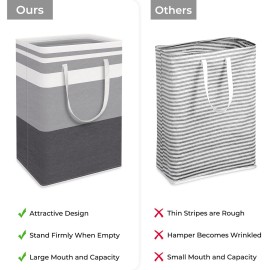 HomeHacks 2 Pack Large Laundry Baskets, Waterproof, Freestanding Laundry Hampers, Collapsible Clothes Hamper with Reinforced Handles in Laundry Room, College Dorm, Bathroom, Bedroom (Grey, 75Lx2) HomeHacks 2 Pack Large Laundry Baskets, Waterproof, Freestanding Laundry Hampers, Collapsible Clothes Hamper with Reinforced Handles in Laundry Room, College Dorm, Bathroom, Bedroom (Grey, 75Lx2)