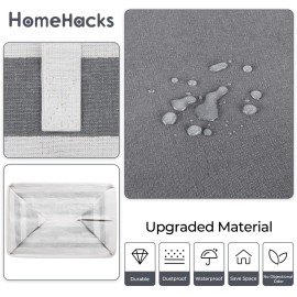 HomeHacks 2 Pack Large Laundry Baskets, Waterproof, Freestanding Laundry Hampers, Collapsible Clothes Hamper with Reinforced Handles in Laundry Room, College Dorm, Bathroom, Bedroom (Grey, 75Lx2) HomeHacks 2 Pack Large Laundry Baskets, Waterproof, Freestanding Laundry Hampers, Collapsible Clothes Hamper with Reinforced Handles in Laundry Room, College Dorm, Bathroom, Bedroom (Grey, 75Lx2)
