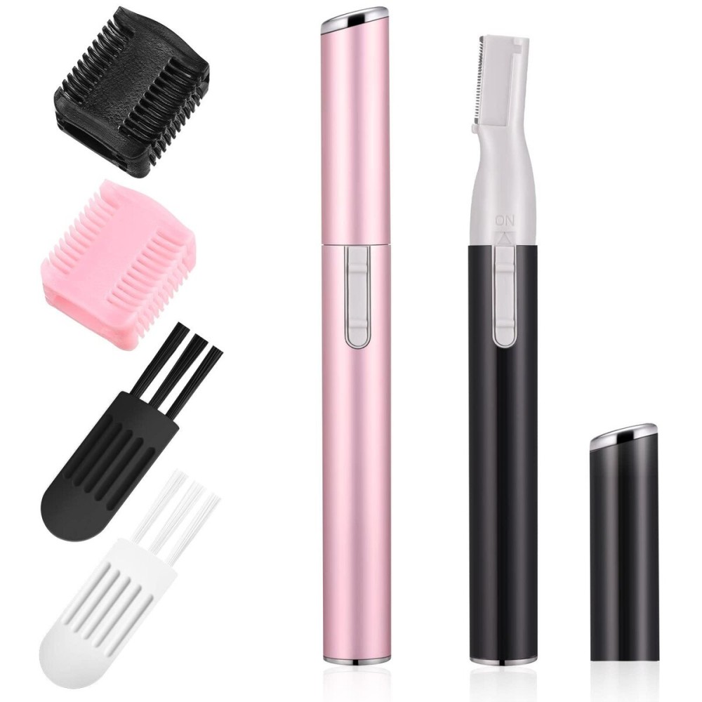 Chumia 2 Pcs Electric Eyebrow Trimmer Women Precision Face Razors Mini Shaver with Comb Christmas Women Gift Battery Operated Personal Epilator for Face Neck Fuzz Lips Leg(Pink, Black) Chumia 2 Pcs Electric Eyebrow Trimmer Women Precision Face Razors Mini Shaver with Comb Christmas Women Gift Battery Operated Personal Epilator for Face Neck Fuzz Lips Leg(Pink, Black)